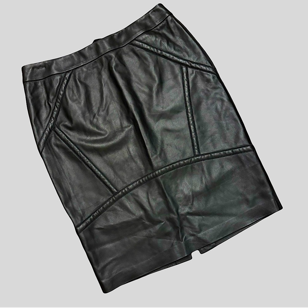 Lafayette 148 New York Leather skirt